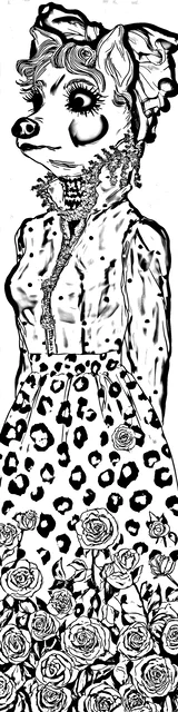 Free colorable bookmarks of a dog standing to the side